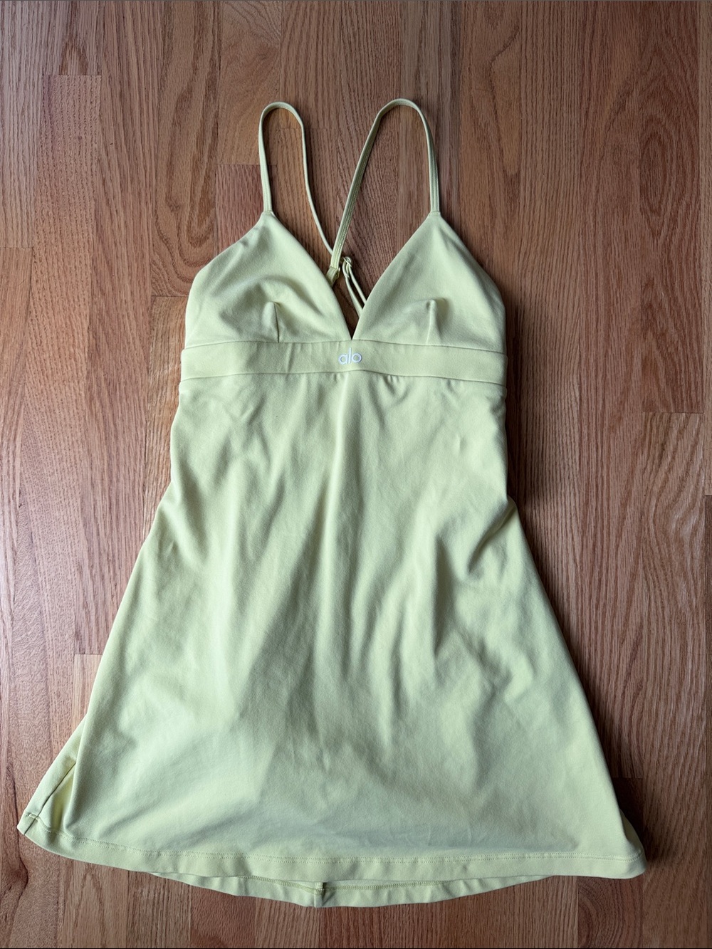 ALO Yoga Lemon Yellow Airbrush Splendor athletic dress - Picture 4 of 5